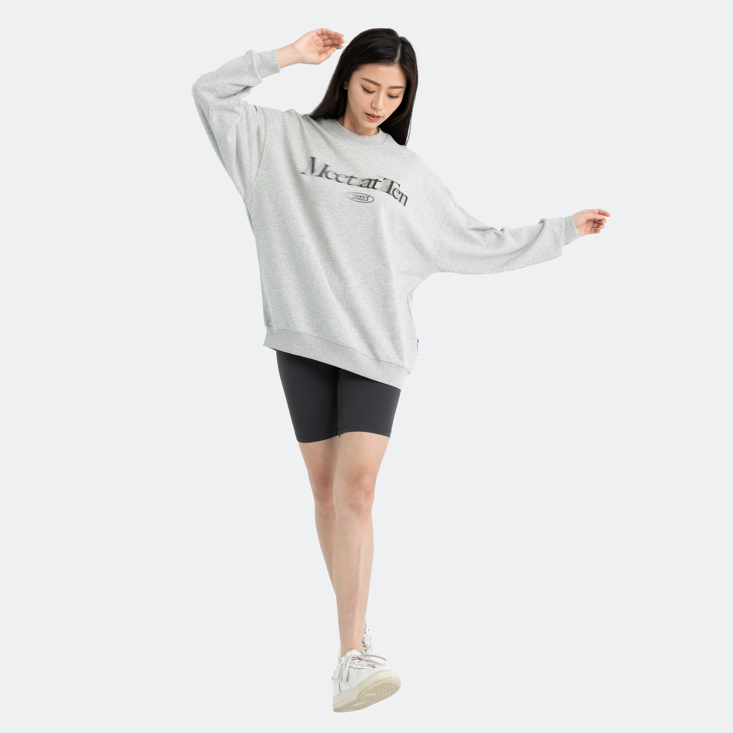 Classic Faded Crewneck in School Grey: Female